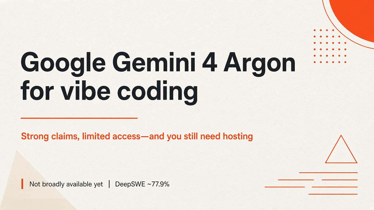 Google Gemini 4 Argon for vibe coding (and where to host the app)