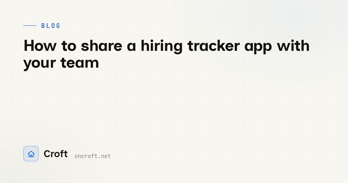 How to share a hiring tracker app with your team