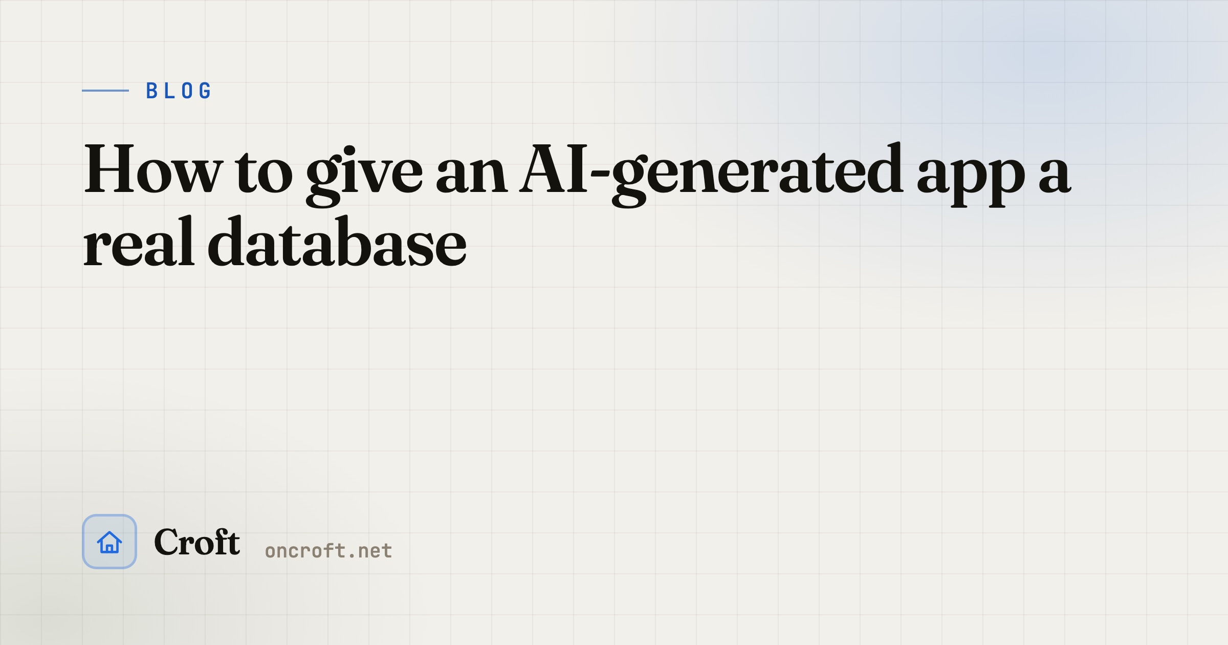 How to give an AI-generated app a real database