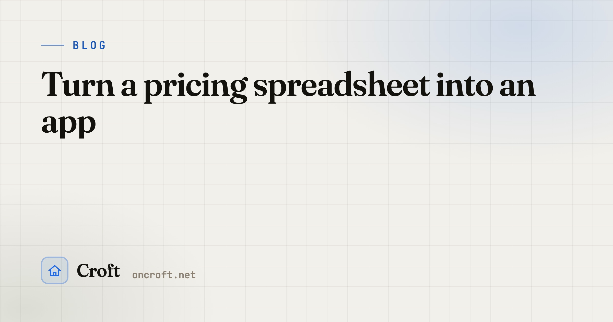 Turn a pricing spreadsheet into an app