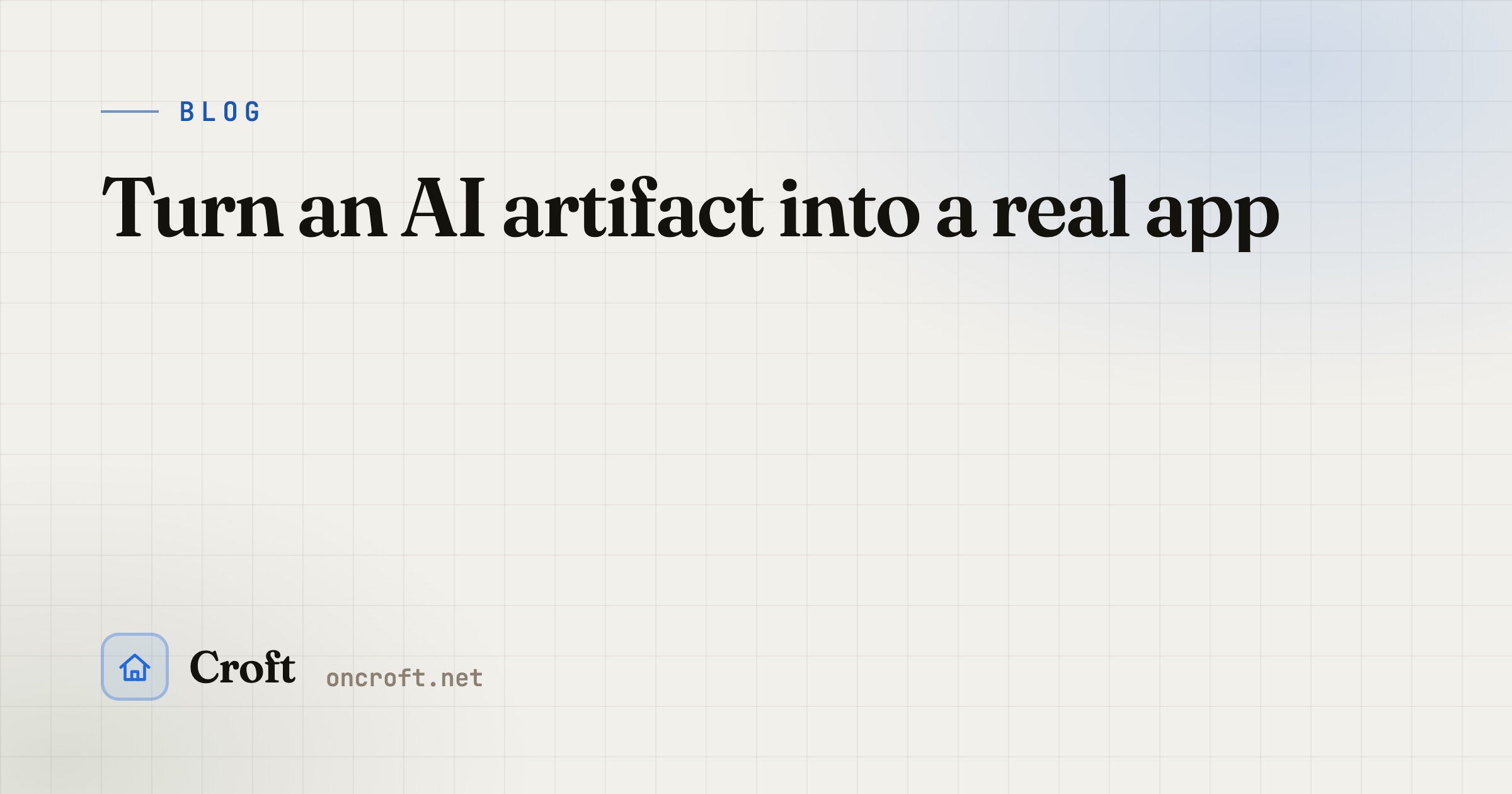 Turn an AI artifact into a real app