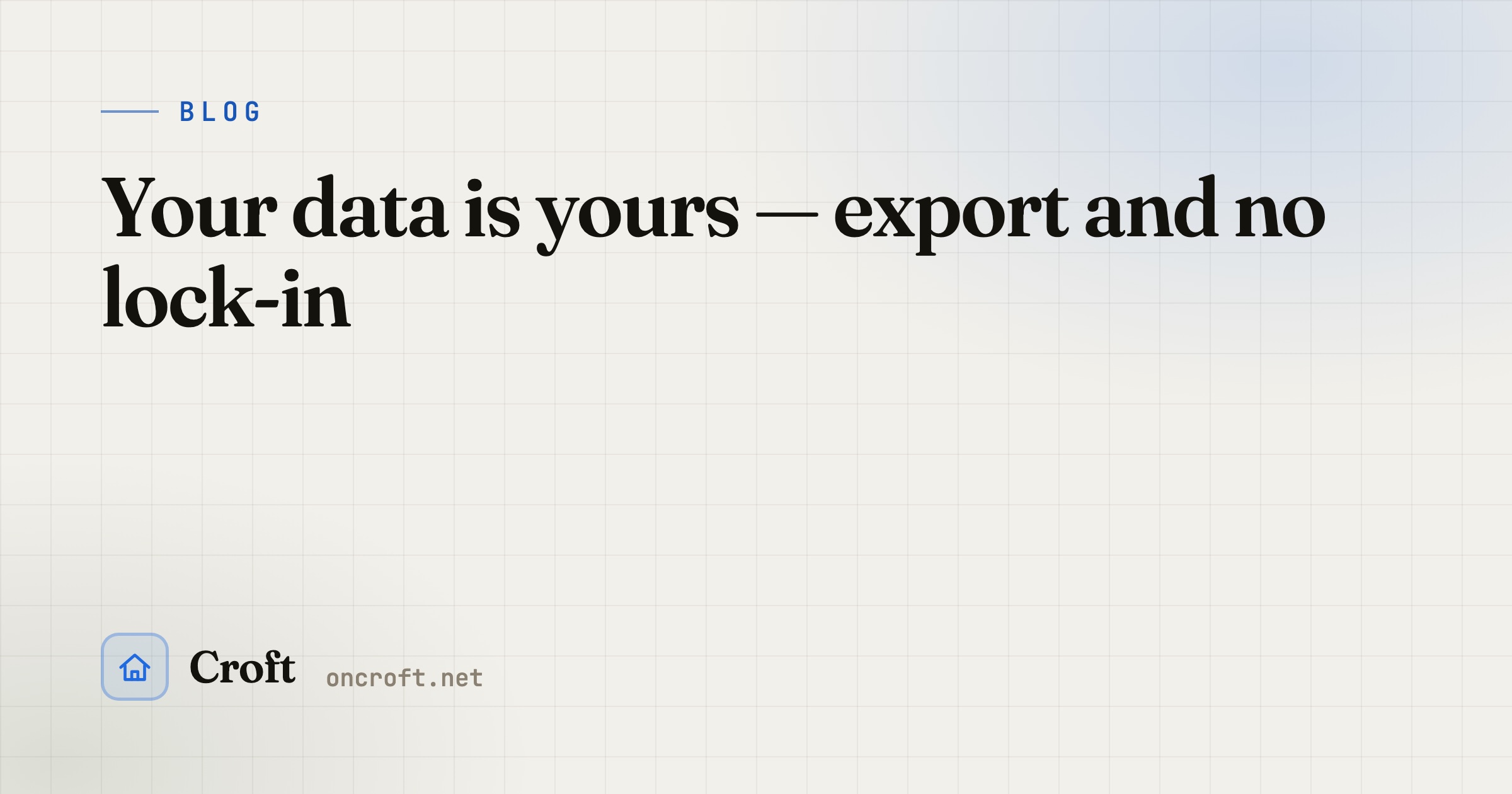 Your data is yours — export and no lock-in